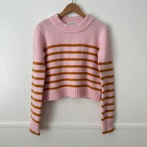 La Ligne Marin Mini Wool Cashmere Stripe knit Pink Sweater Small
